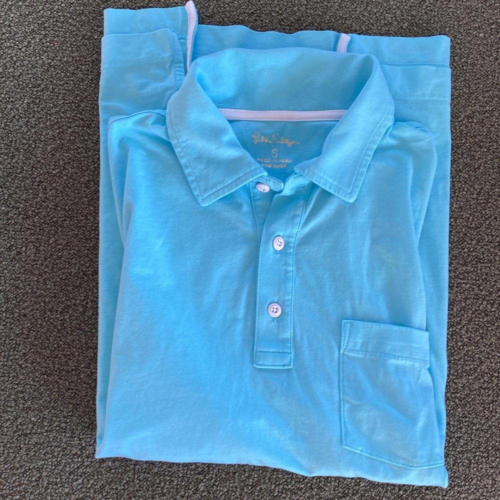 Lilly Pulitzer Men's Light Blue Polo Shirt